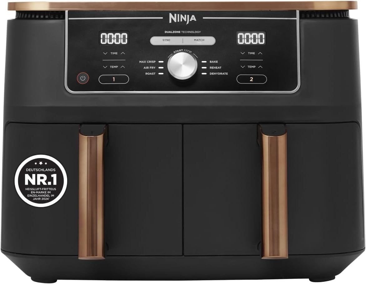 Ninja Foodi MAX Dual Zone AF400EUCP – Heißluftfritteuse mit zwei Garkörben